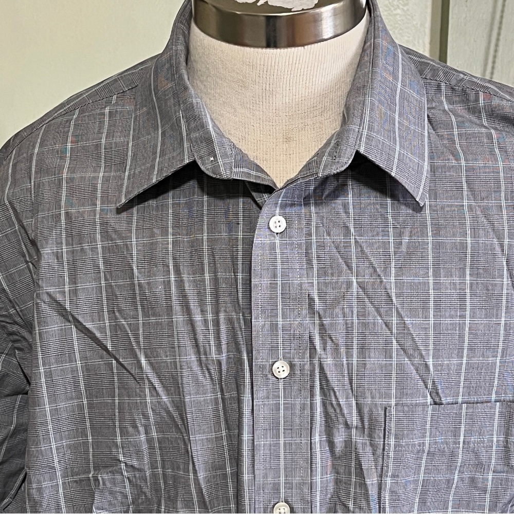 Men’s gray stripe button down dress shirt size 18.5